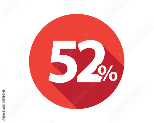 Fotografía 52 percent discount sale red circle