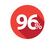 96 percent  discount sale red circle