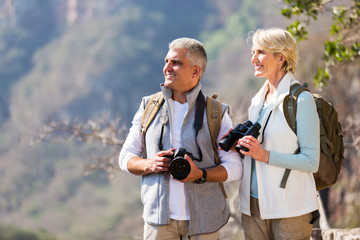 senior hikers enjoying outdoor activity