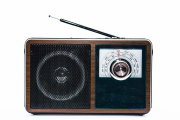 Old radio on white backgrounds