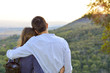 © creativefamily - Loving couple hugging outdoors with the look at the sunset. Roma