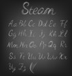 Steam Alphabet. Vector illustration
