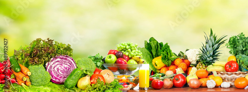 Fresh vegetables and fruits. © Kurhan
