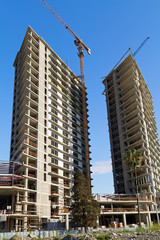 Construction site with cranes