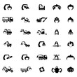 Vector icon set of Heavy machine, tractor and vehicles