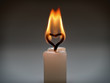 Two candles with heart-shaped flame