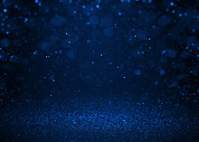 Blue Sparkle Glitter Abstract Background.