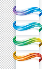 Aufkleber - Abstract curve colors elements collection.