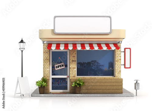 Fotografía Concept of shop. Store with copy space board.