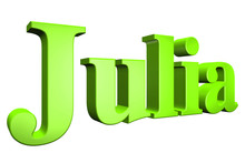 3D Julia Text On White Background