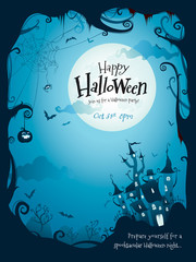 Halloween border design with wide copy space