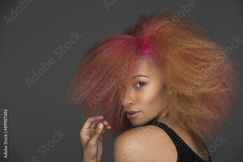 Orange Hair African American Woman Buy This Stock Photo And