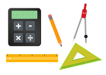 education and math vector set of icons