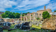 Every Year Thousands Of Tourist Stroll Through Ruins Of Forum Romanum In Italian Capital Rome, Which Used To Be City Center During Antique Time.