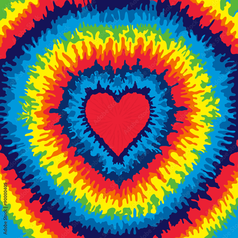 Heart Tie Dye Background Stock Vector | Adobe Stock