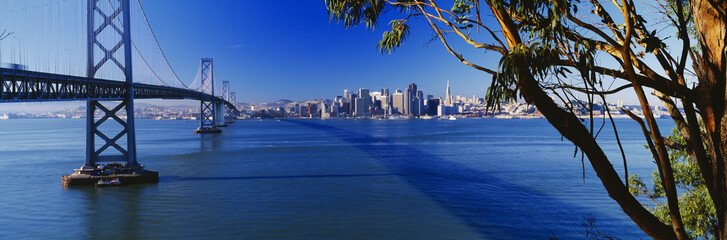 Wall Mural - Bay Bridge & San Francisco from Treasure Island, Sunrise, California