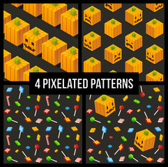 Canvas Print - Seamless Halloween Patterns