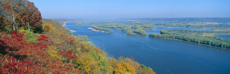 Poster - Confluence of Mississippi and Wisconsin Rivers, Iowa