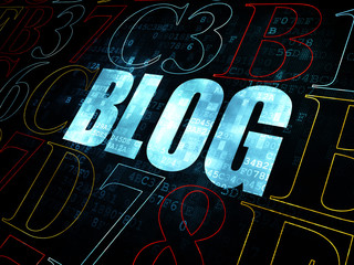 Web development concept: Blog on Digital background