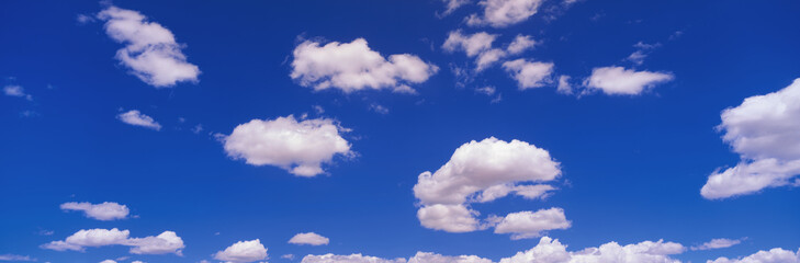 Wall Mural - This is an image of a blue sky with white puffy clouds scattered throughout.