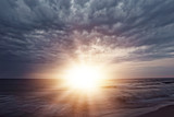 Fototapeta Zachód słońca - Mystic sunset over the sea