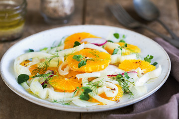 Wall Mural - Orange with Fennel and Radish salad