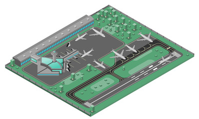 Poster - Airport Isometric Concept