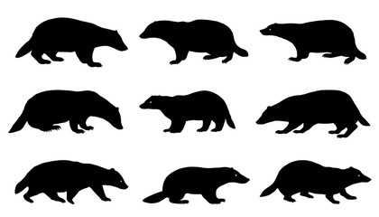 Wall Mural - badger silhouettes