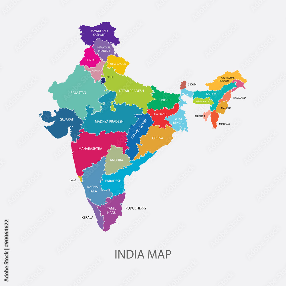 india-map-with-regions-colored-vector-illustration-stock-vector-adobe