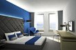 Hotelzimmer Blau