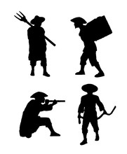 Peasants With Ammo Suply Silhouette Set