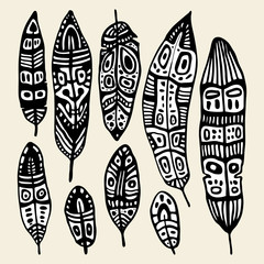 Sticker - Ethnic Feather set