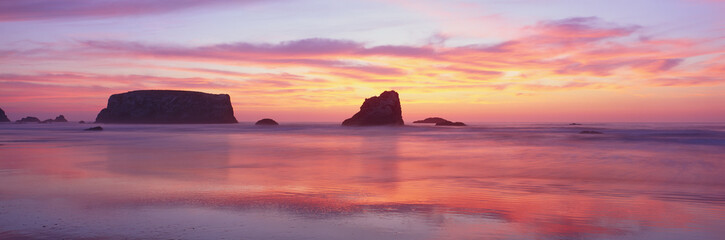 Bandon Beach At Sunset, Oregon