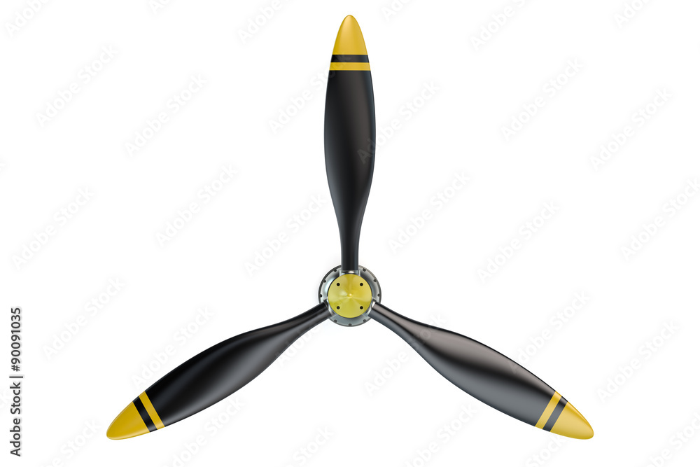 Airplane propeller with 3 blades - obrazy, fototapety, plakaty 