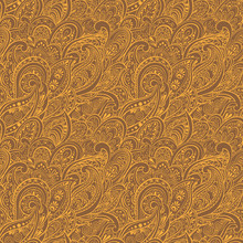 Colorful Paisley Seamless Pattern In Asian Textile Style