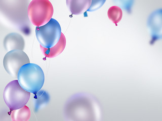 Poster - pink blue and purple balloons