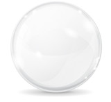 Fototapeta  - Glass sphere. White transparent glass ball