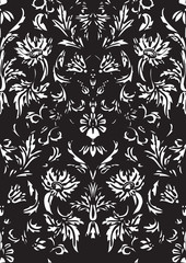 Wall Mural - Seamless floral damask background vector