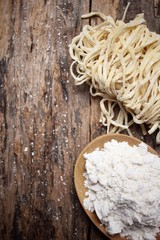 Canvas Print - Making noodle with wheat flour