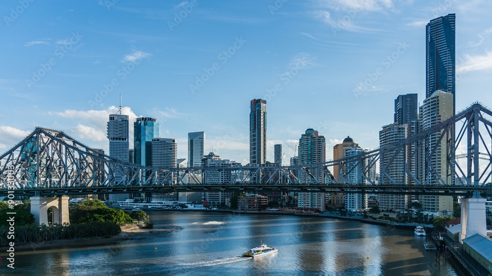  skyline of Brisbane at daytime - obrazy, fototapety, plakaty 