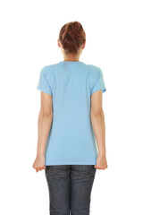 Canvas Print - female with blank t-shirt (back side)