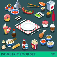 Diet Set 10 Food Isometric