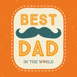 happy fathers day typographic card mustache