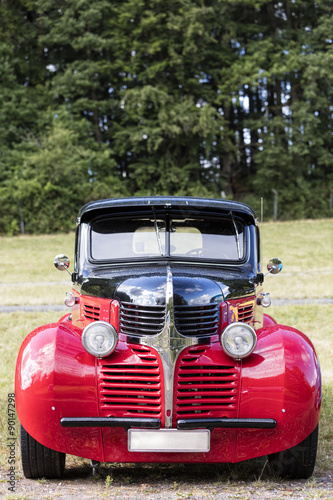 Nowoczesny obraz na płótnie American vintage car, close-up of Dodge front detail