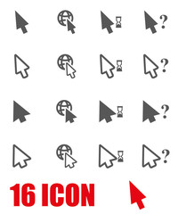 Wall Mural - vector grey cursor icon set