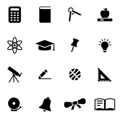 Sticker - Vector black education icon set