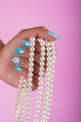 Wall Mural -  painted nails and pearls