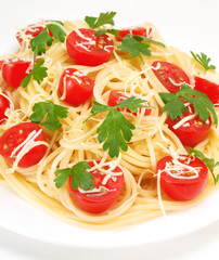 Canvas Print - Pasta Collection - Spaghetti with cherry tomatos