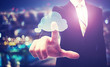 Business man with cloud computing concept