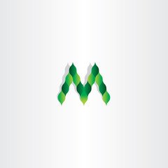 green leaves letter m logotype symbol